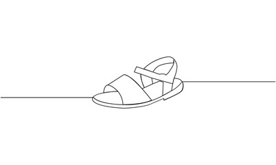 Vector continuous one simple single abstract line drawing of women casual shoe isolated on white background
