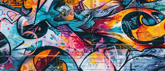 grungy artistic messy graffiti wall abstract background, Generative Ai