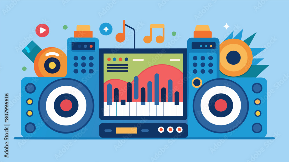 Aufkleber an advanced sound system with computercontrolled digital signal processing ensuring every note and b