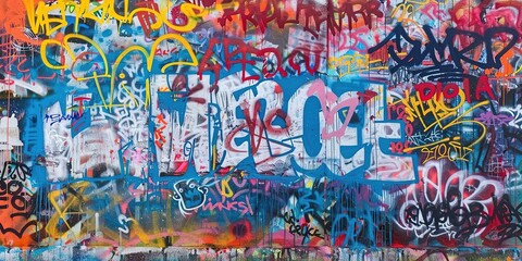 Fototapeta premium grungy artistic messy graffiti wall abstract background, Generative Ai