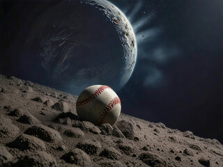 Baseball on the surface of the moon.