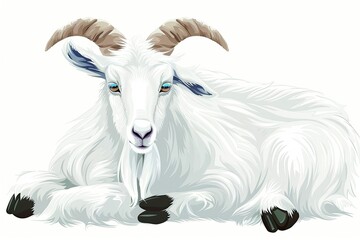 cartoon adult goat on a white background