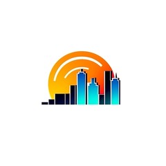 Fototapeta premium Real Estate Logo Apartment Building Logo Business Chart Logo design Urban City