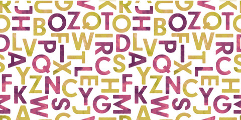 水彩アルファベットのシームレスパターン
Watercolor alphabet background. Seamless pattern.Vector. 