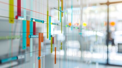 A Gantt chart outlining project timelines and milestones, aiding in project management