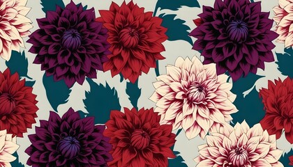 Craft a background with bold graphic dahlias in c upscaled 11