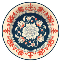 PNG Porcelain platter plate art.