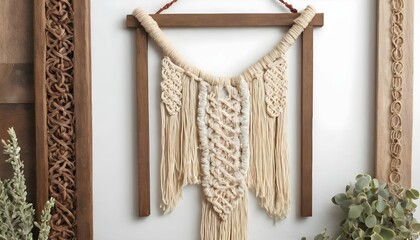 Create a bohemian inspired frame adorned with macr upscaled 2