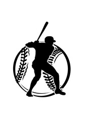 Baseball Player | Outdoor Sports | Pitcher | Baseball Team | Baseball Bat | Athlete | Ball | Home Run | Original Illustration | Vector and Clipart | Cutfile and Stencil