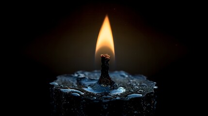 Solitary Flame Burning in the Darkness,Emanating Warmth and Intensity