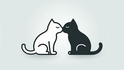 Fototapeta premium Kissing Cats Icon