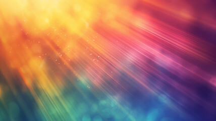 A colorful background with a rainbow and a sun