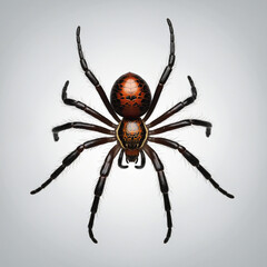 Obraz premium Creepy black spider in a gothic autumn design rendered in photorealistic detail with a transparent background 