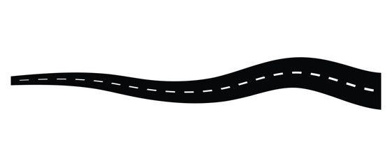 Road vector.  Highway or roadway background. Vector illustration.  Road seamless constructor on white background. Highway asphalt path. 

