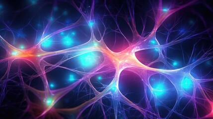 Abstract Neural Network Synapses High-Tech Background