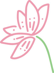 lotus cartoon outline doodle drawing