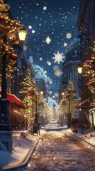 City center at Christmas, streets bright with holiday decorations â€“ Festive center.