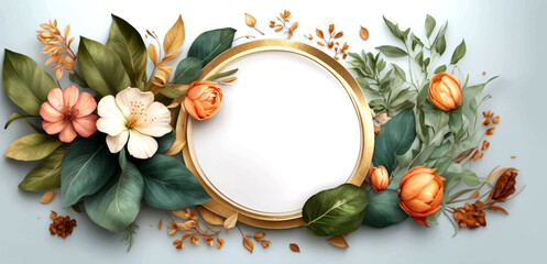 Luxury wedding invitation card background with golden line art flower and botanical leaves, Organic shapes, Watercolor. Abstract art background vector design for wedding and VIP cover template.