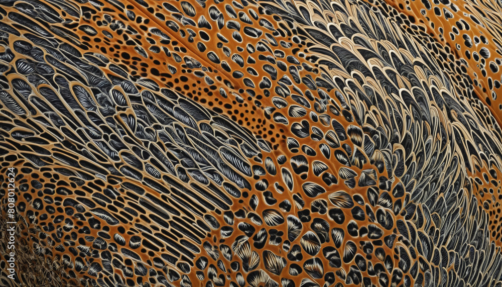 Poster ai-generated 3d render of a photorealistic parrot feather showcasing detailed and intricate patterns