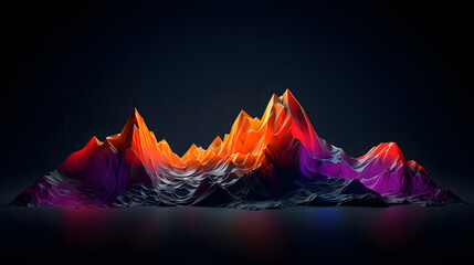 Endless neon mountains landscape abstract graphic poster web page PPT background