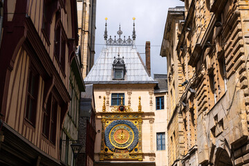 The large Astronomical clock , Rouen, Normandy, France