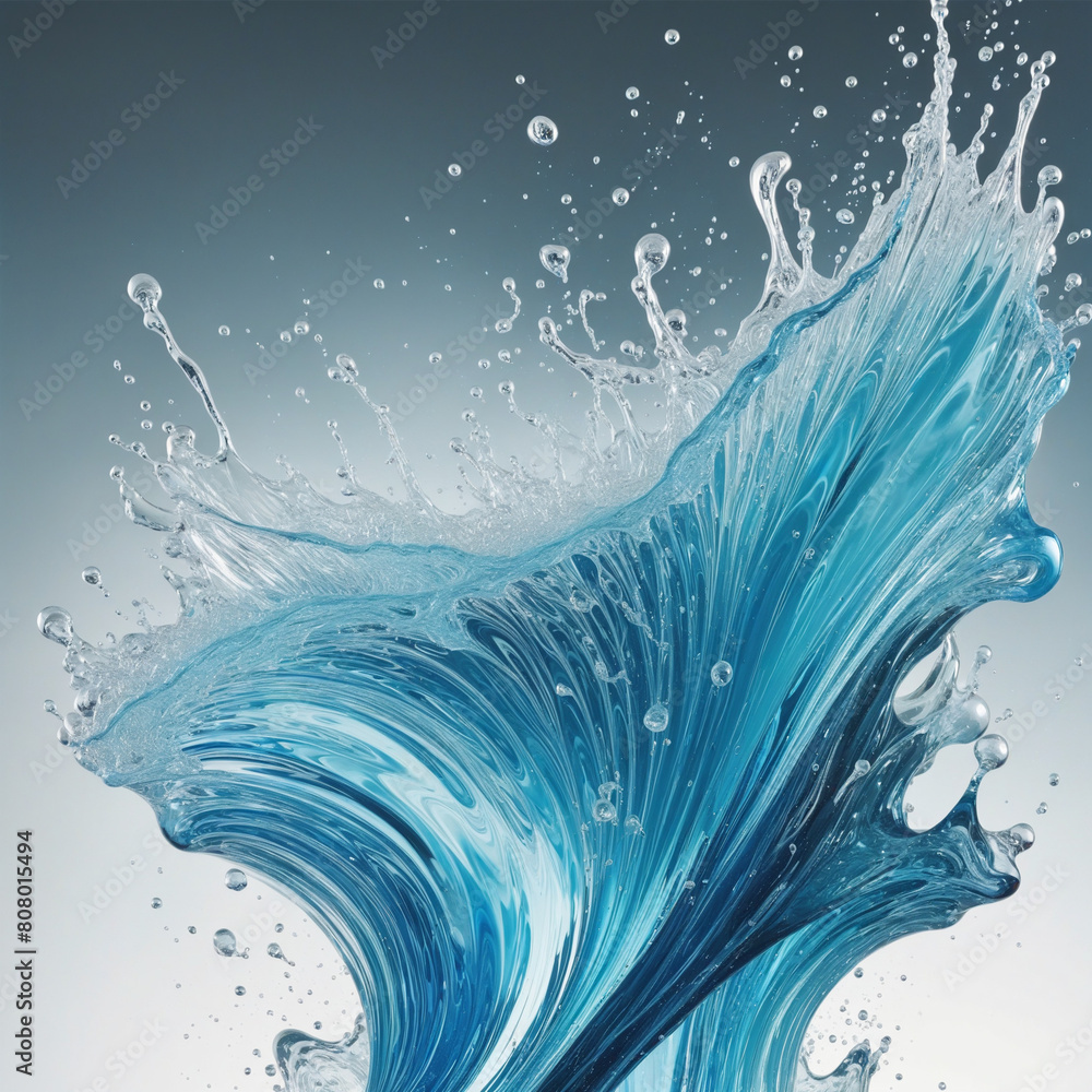 Aufkleber abstract 3d textured watercolor splash with negative space and generative ai design on a white backg