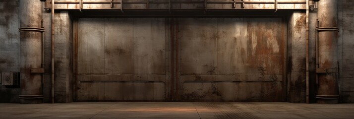 Grunge Industrial Wall Inside Warehouse Space