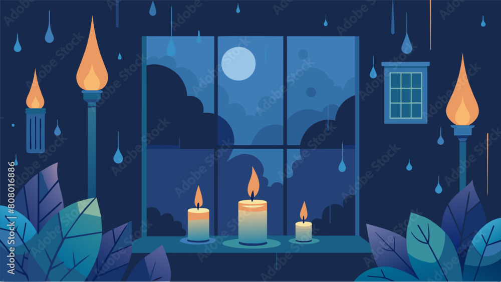 Aufkleber the calming sound of rain outside accompanied by the soft flicker of candles creating a peaceful env