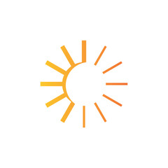 Modern sun logo design. Premium Vector