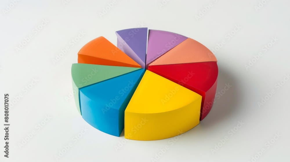 Poster a pie chart displaying market share distribution, with each segment representing a percentage