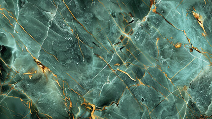 Elegant mint green  deep forest marble effect with luxurious golden veins reflecting a modern stone style