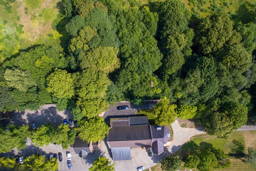 aerial view of Haltemprice Crematorium  & memorial garden, Main Street, Willerby,  Hull 