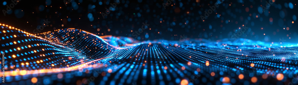 Aufkleber imagine a high-tech virtual world illuminated by vibrant neon lights and complex coding designs, for