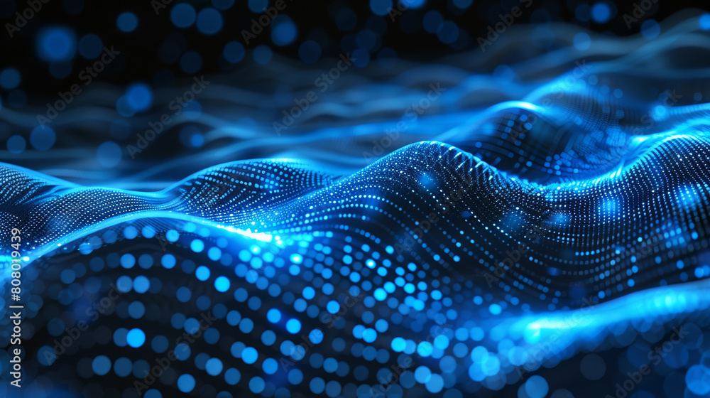 Poster imagine a modern digital world full of glowing neon lights and complex digital codes, forming a capt
