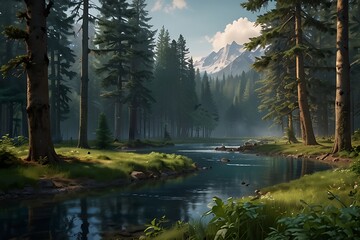 Fototapeta premium Harmony in Nature Celebrating Environmental Protection