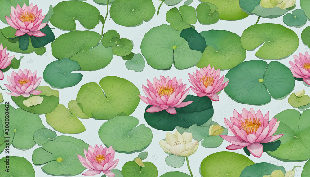 Fototapete organic and intricate plant patterns design using generative ai technology, featuring a collection o
