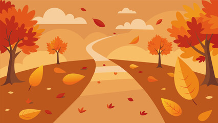 Just as the leaves change color and fall the stoic path transforms through the passing of time continually adapting to new surroundings.. Vector illustration