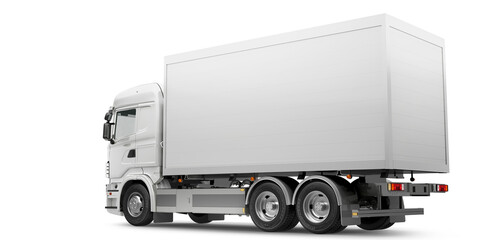 Truck Camion Mockup: 3D Rendering on Isolated Background