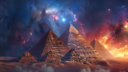  Giza pyramid complex in Egypt. The