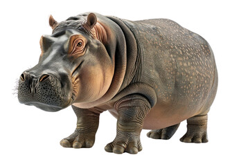 Obraz premium PNG Cartoon hippopotamus wildlife elephant animal.