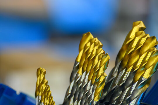 Close-up scene new coating drill  tools.