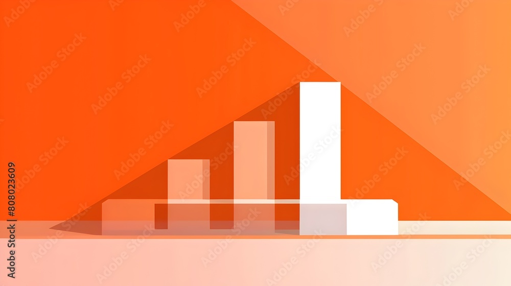 Poster minimalist diagram with 5 distinct sections on an orange background