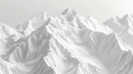 A mountain range with white mountains and snow.