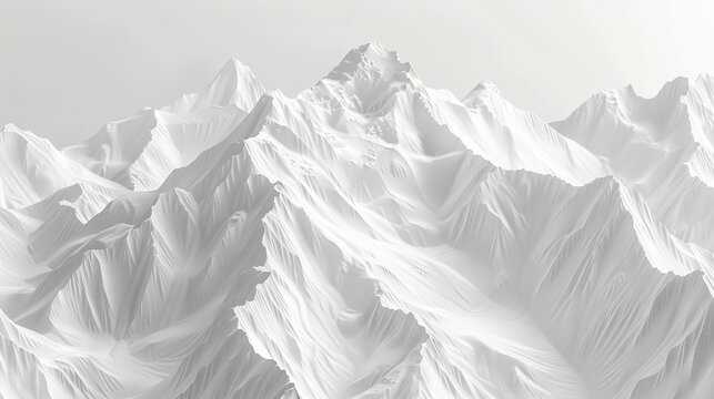 A mountain range with white mountains and snow. - Powered by Adobe