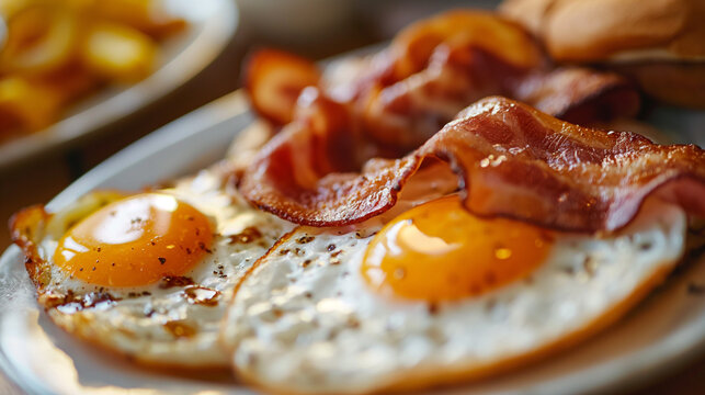 Breakfast: eggs, becon and some additions