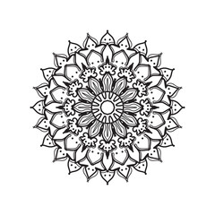 Delicate invitation card template design with mandala flower.