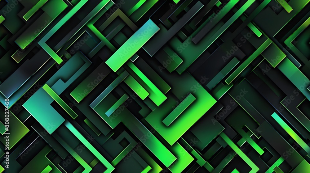 Poster green arrow tech abstract geometric dark modern pattern digital background gradient glitch art