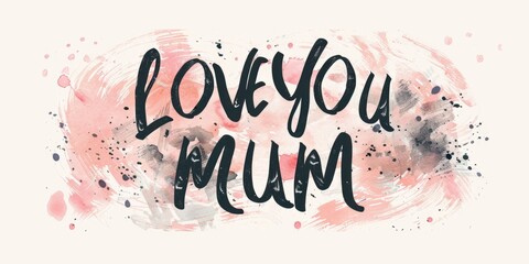 calligraphy love mum mother's day card concept, ai