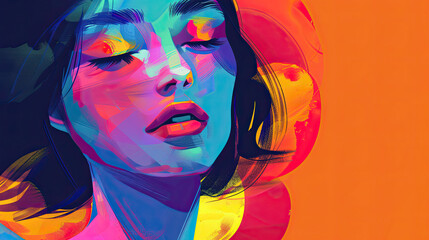 Abstract female portrait illustration digital art face person background artwork