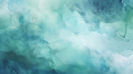 A watercolor wash background blending deep blues and greens, reminiscent of the ocean's depths